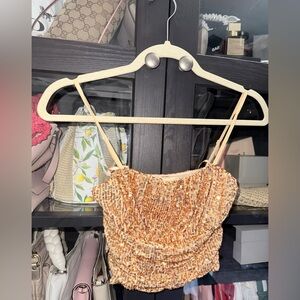 Free People Good Sequin ‘Ta Da' crop tank